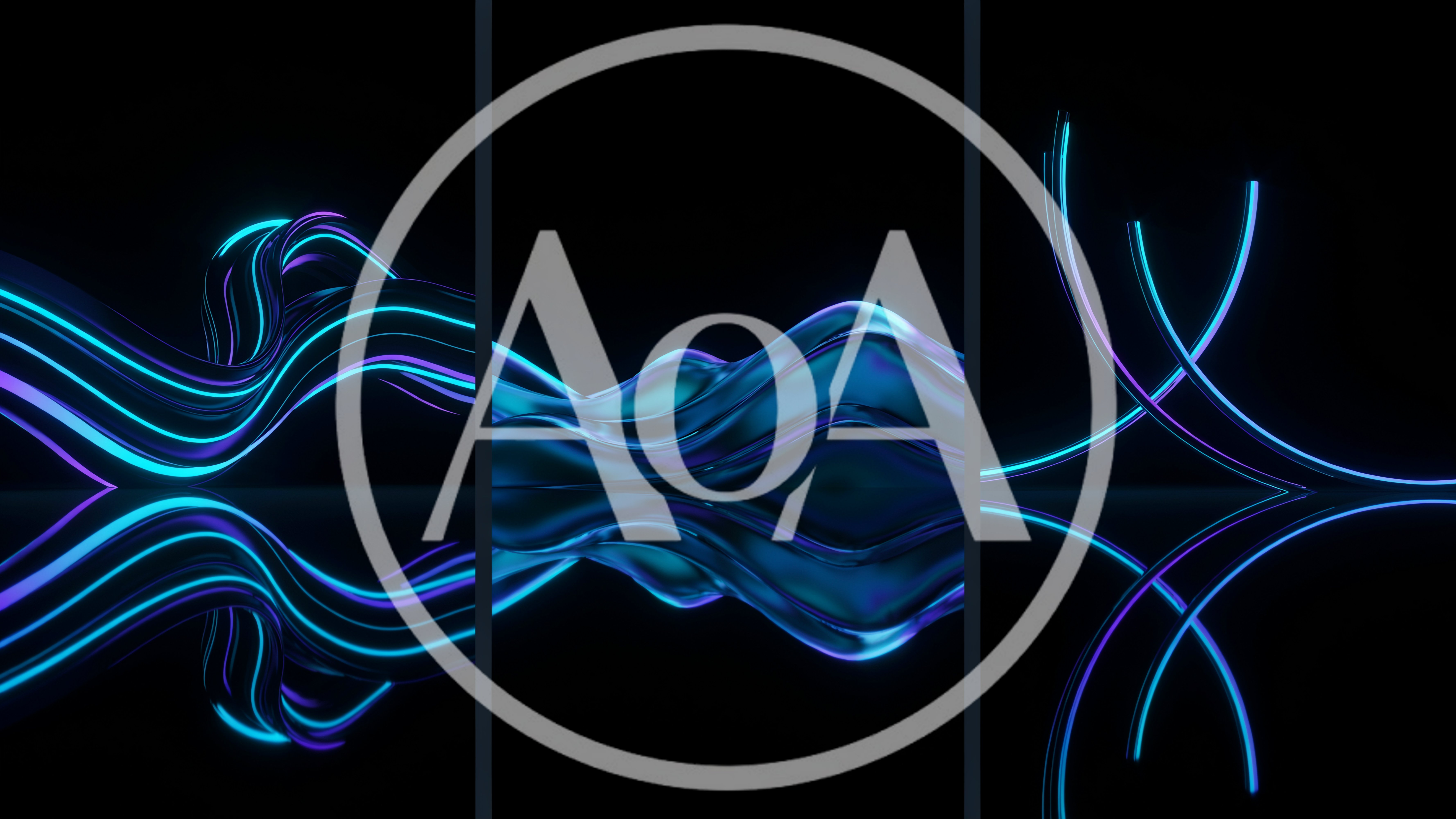 Abstract Neon Light Waves And Reflections