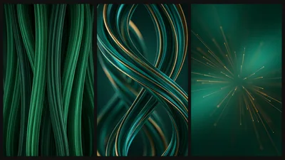 Abstract Green And Gold 3D Motion Graphics Backgrounds