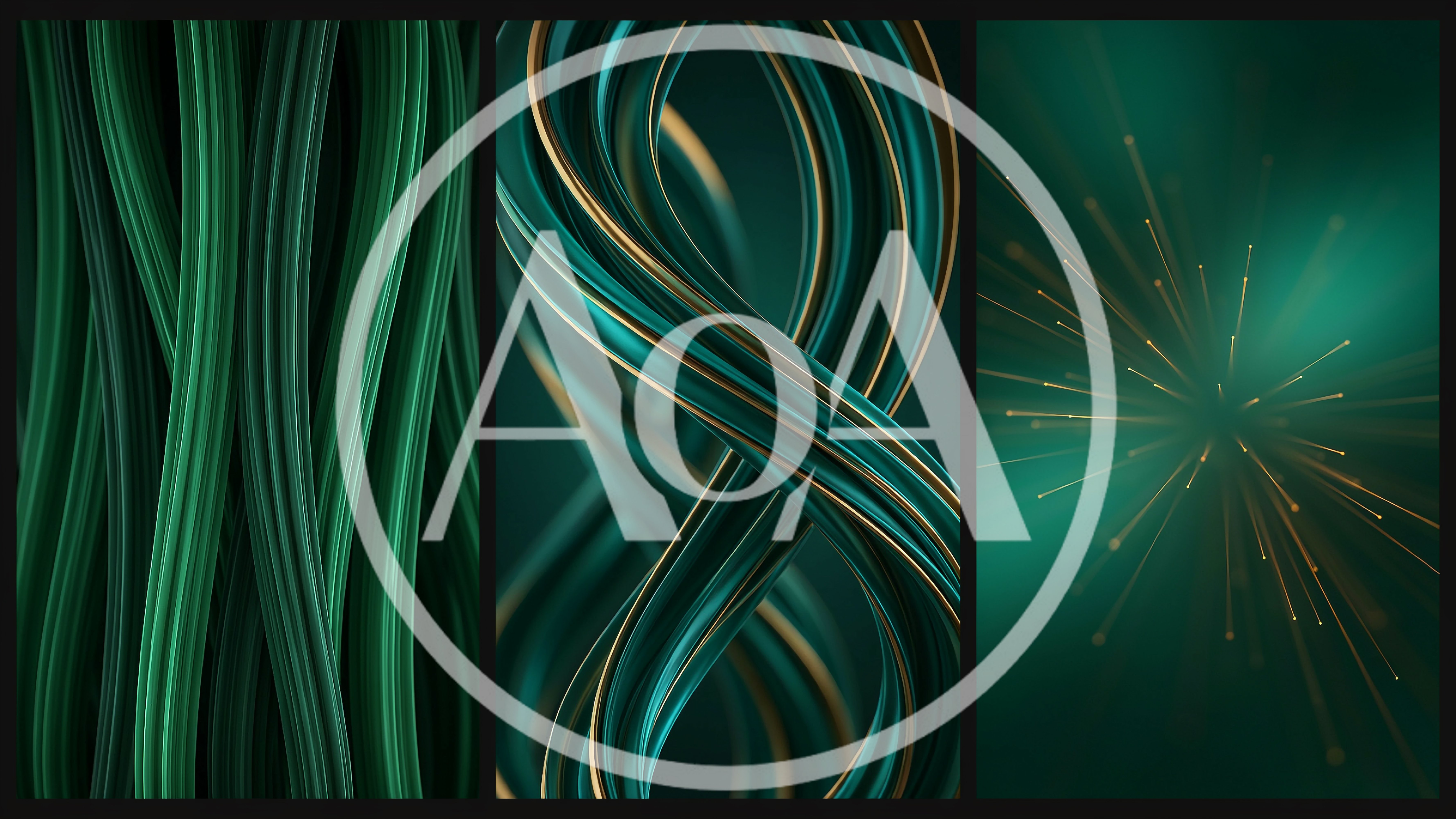 Abstract Green And Gold 3D Motion Graphics Backgrounds