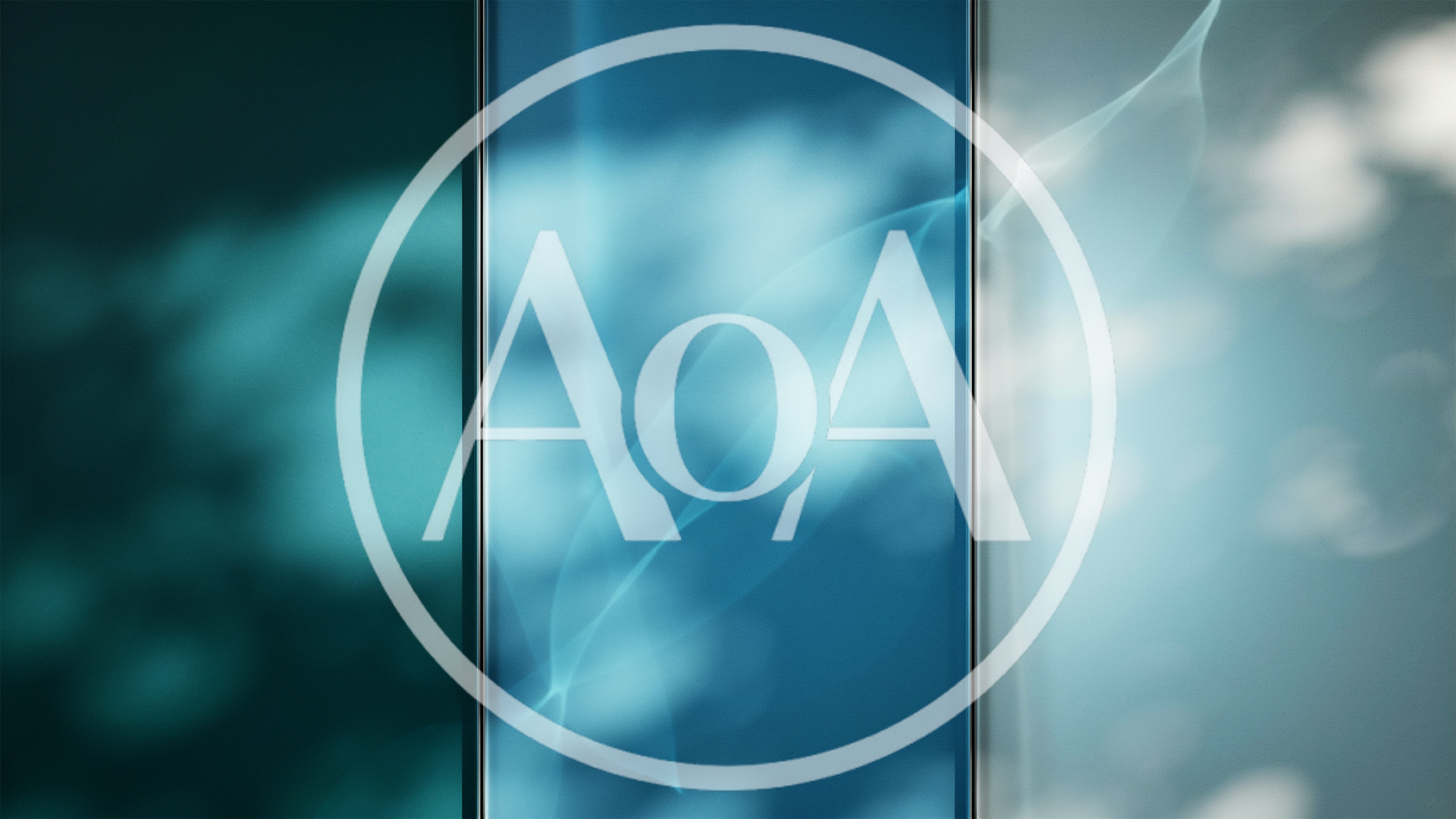Abstract Blue Glass Panels With Soft Light Reflections