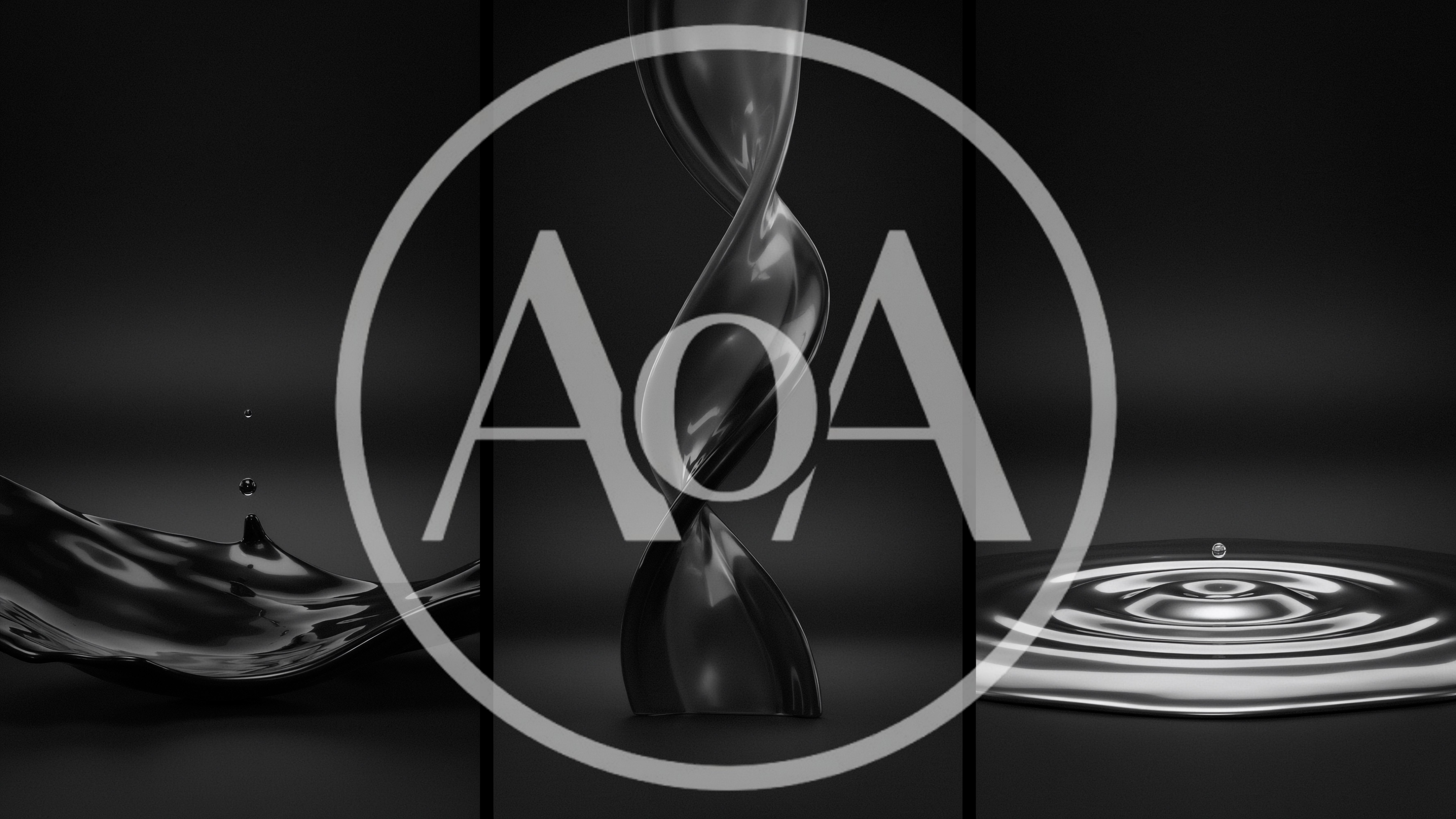 Abstract Liquid Metal Fluid Motion Triptych