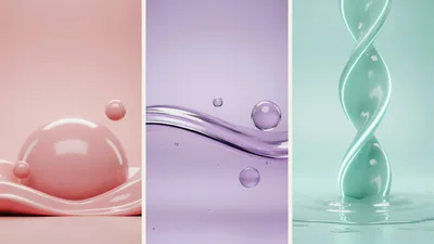 Abstract 3D Liquid Shapes In Pastel Colors