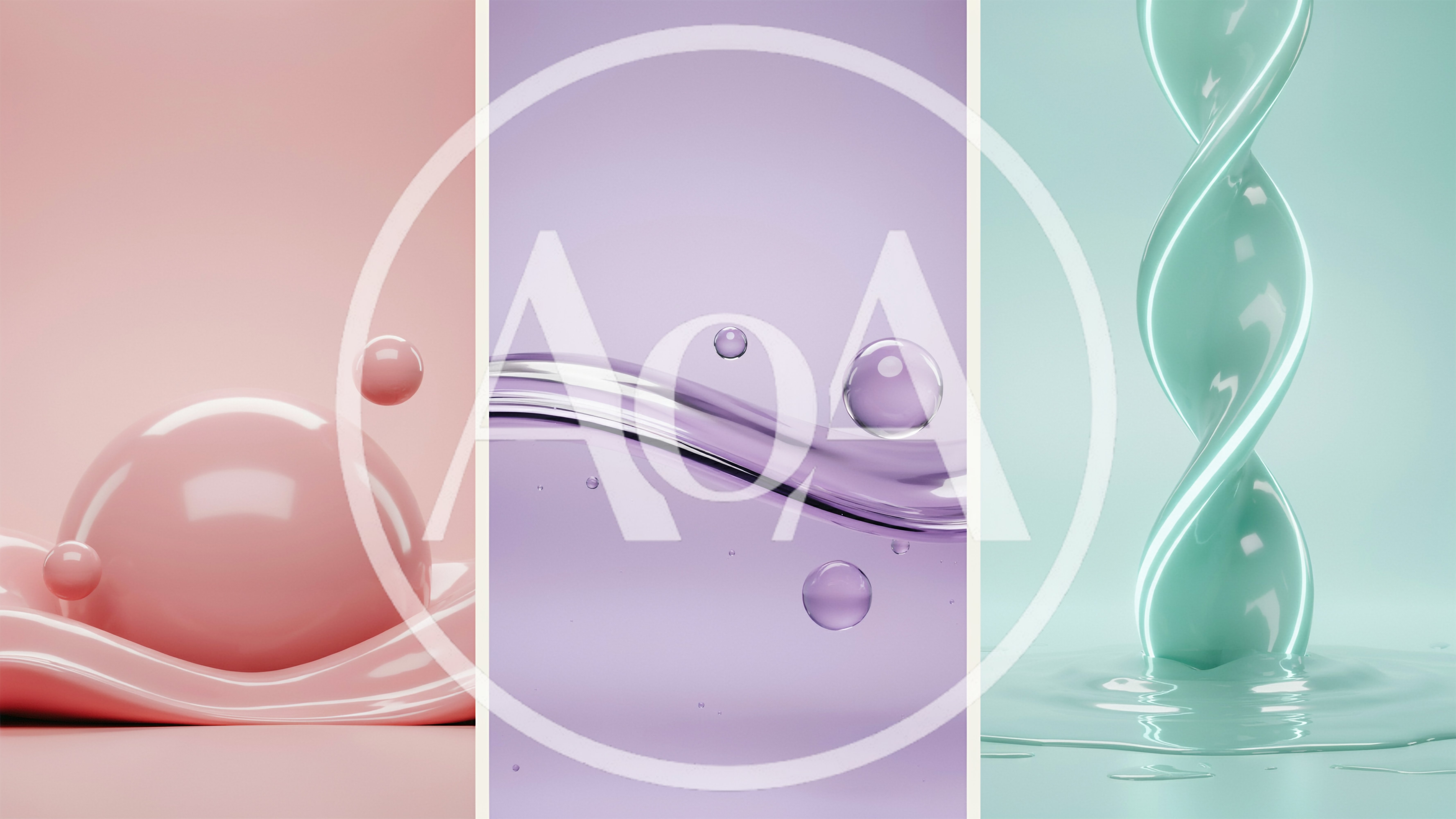 Abstract 3D Liquid Shapes In Pastel Colors