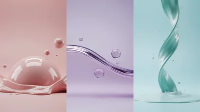Abstract Liquid Fluid Motion Backgrounds In Three Colors