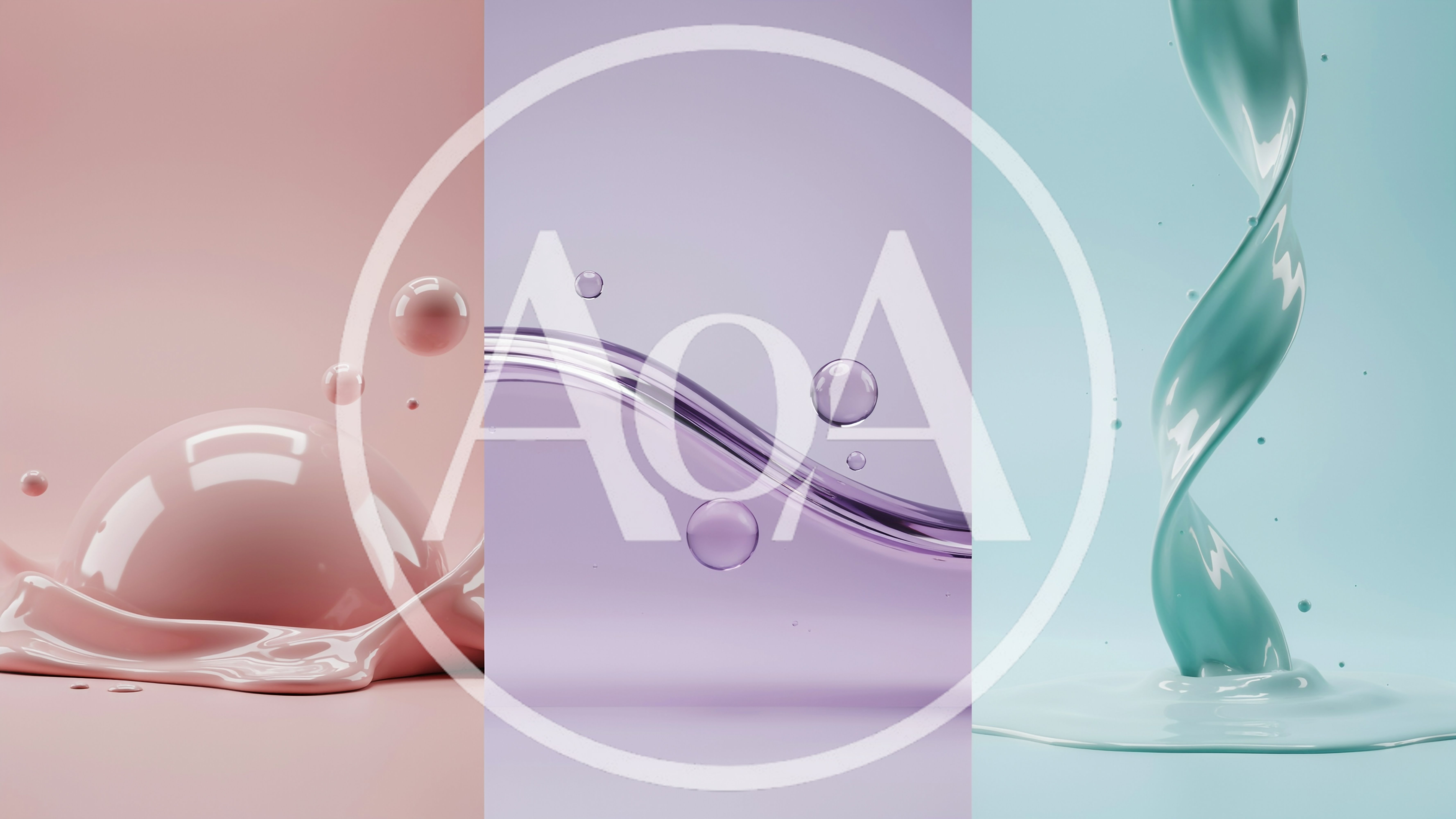 Abstract Liquid Fluid Motion Backgrounds In Three Colors