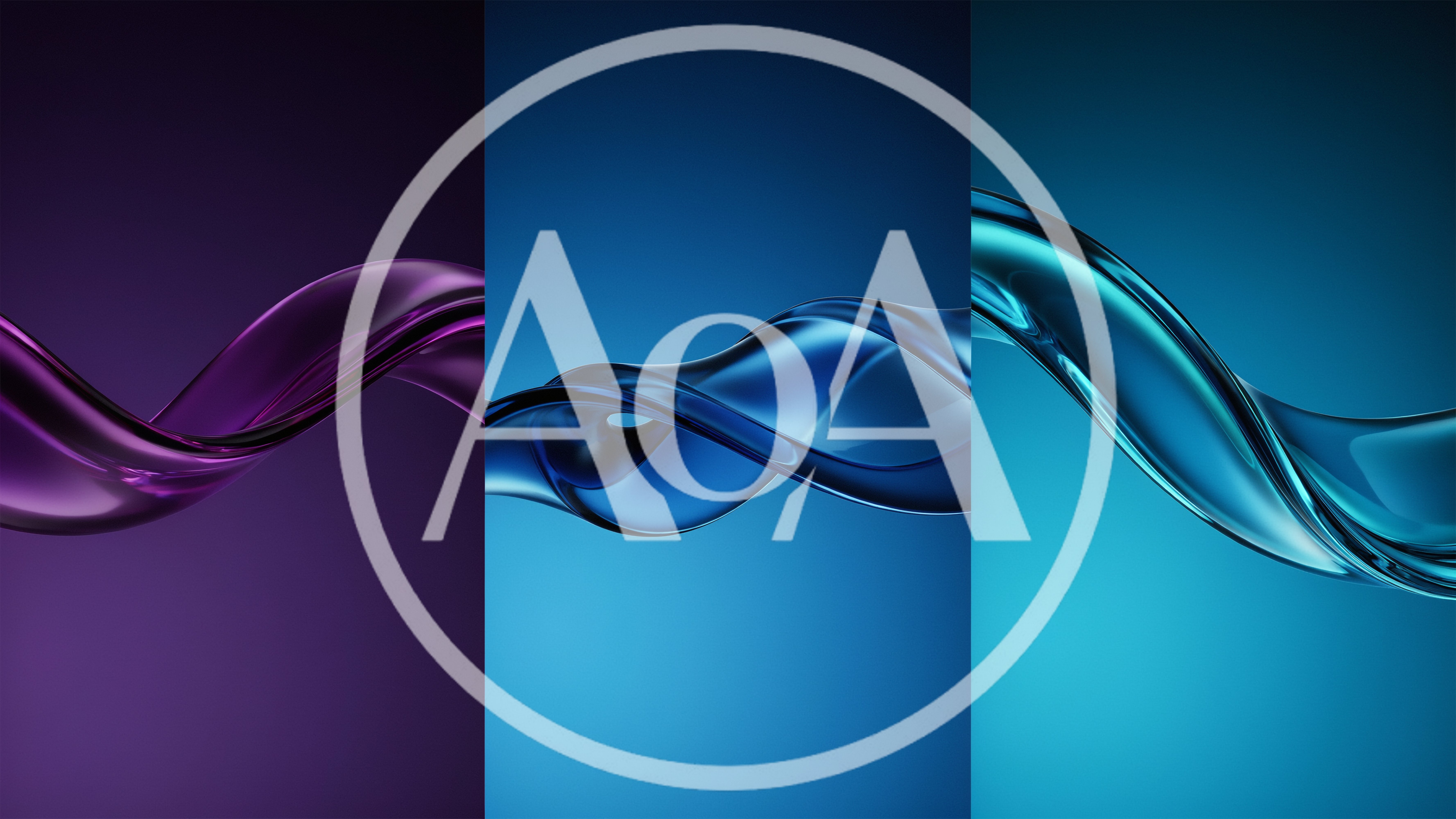 Abstract Liquid Wave Forms In Three Color Variations