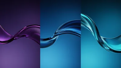 Abstract Liquid Wave Forms In Three Color Gradients