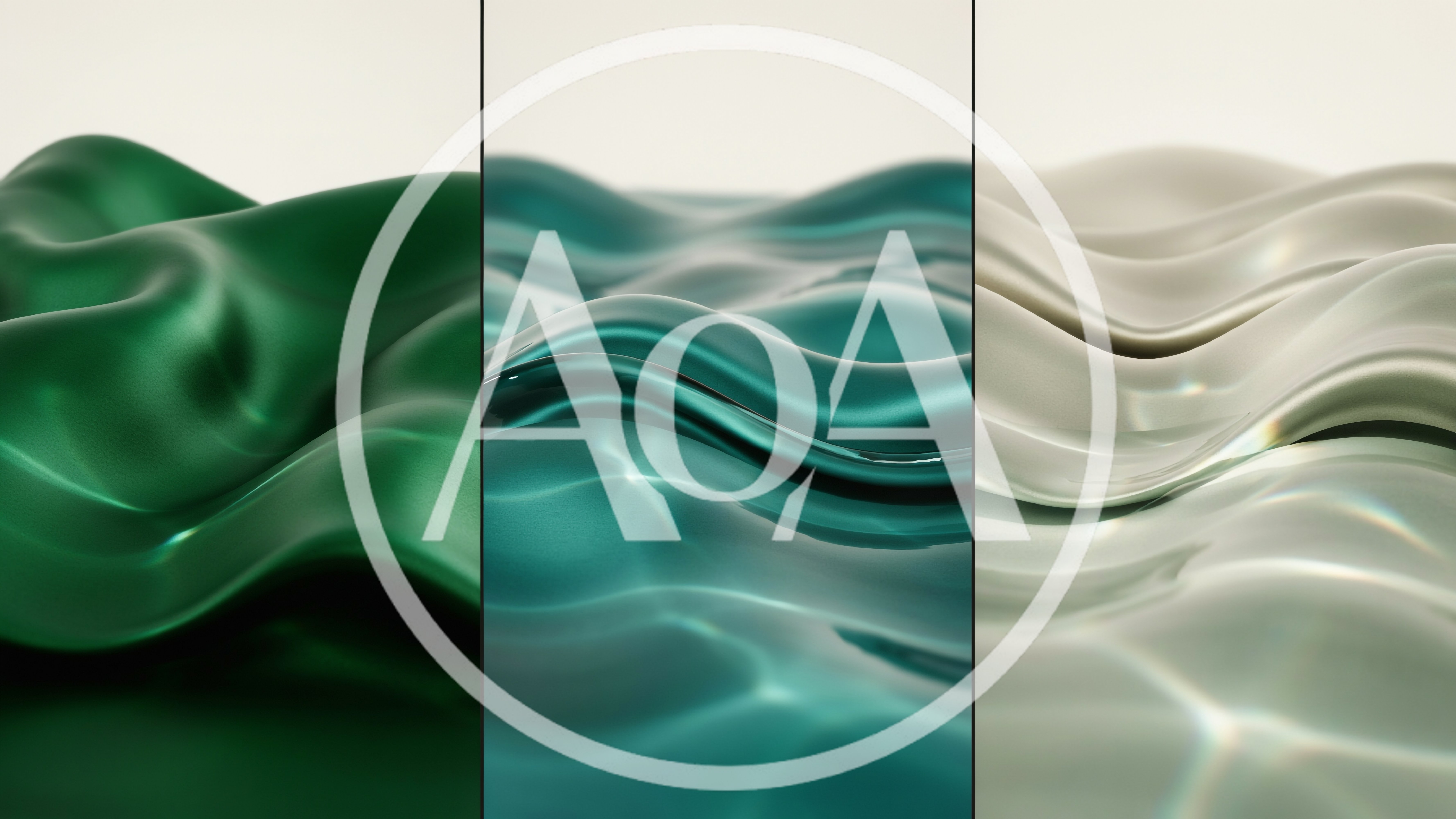 Abstract Three Panel Wavy Silk Fabric Background