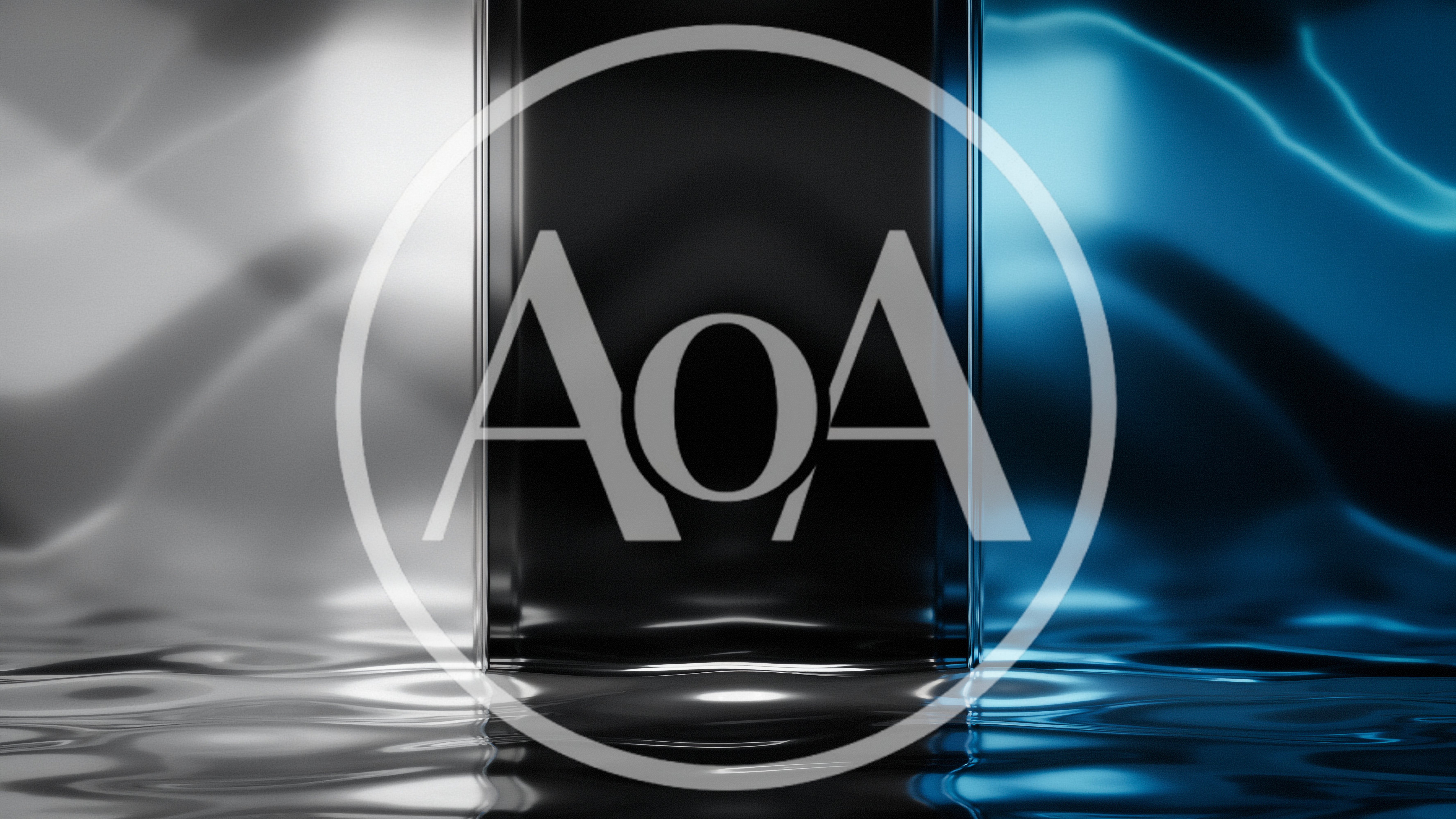 Abstract Vertical Panels With Rippling Liquid Surface