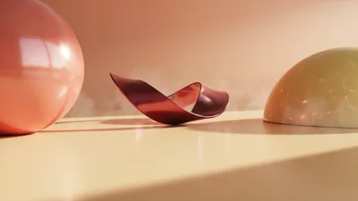 Abstract 3D Rendered Shapes on Minimalist Platform
