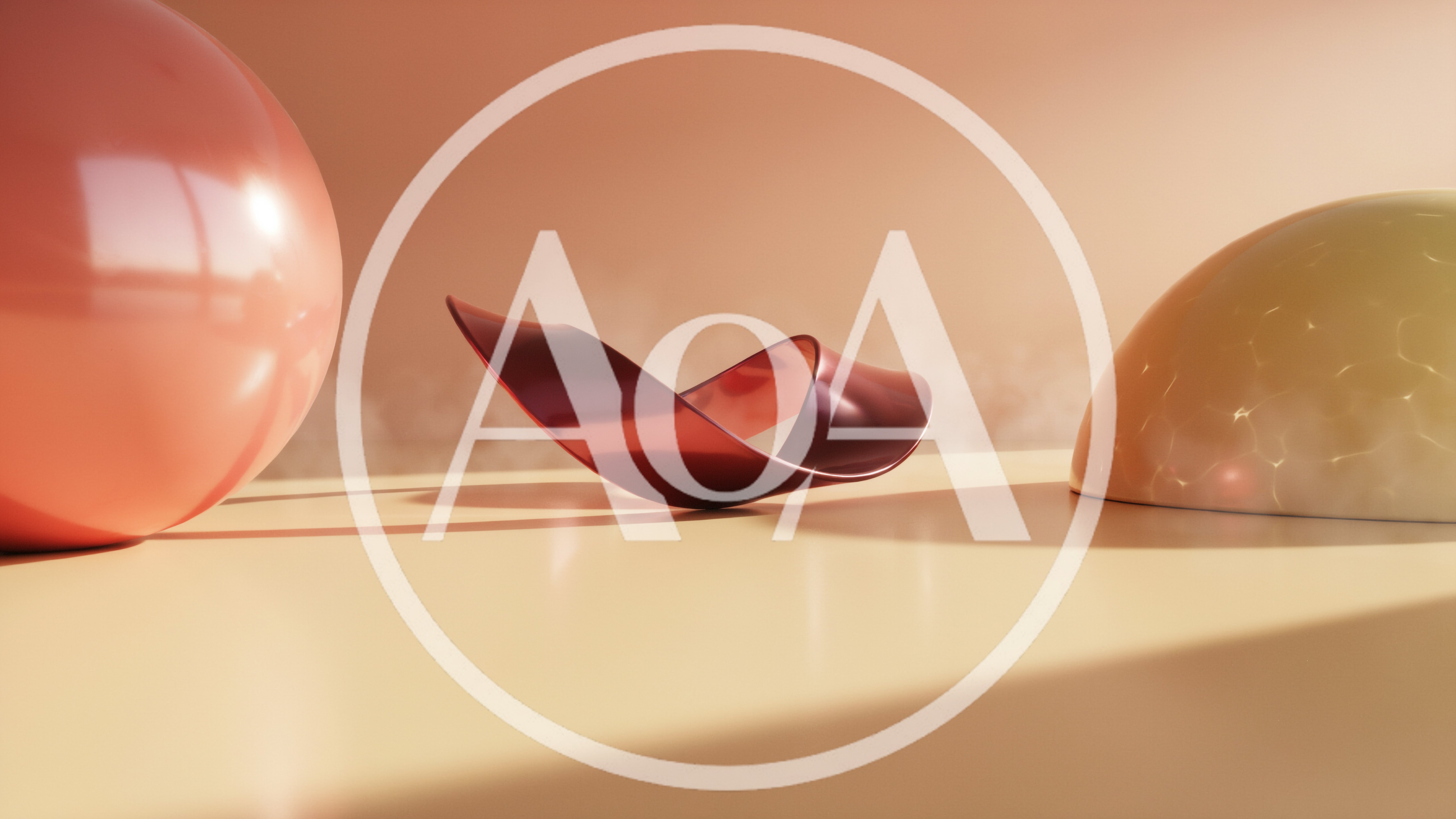 Abstract 3D Rendered Shapes on Minimalist Platform