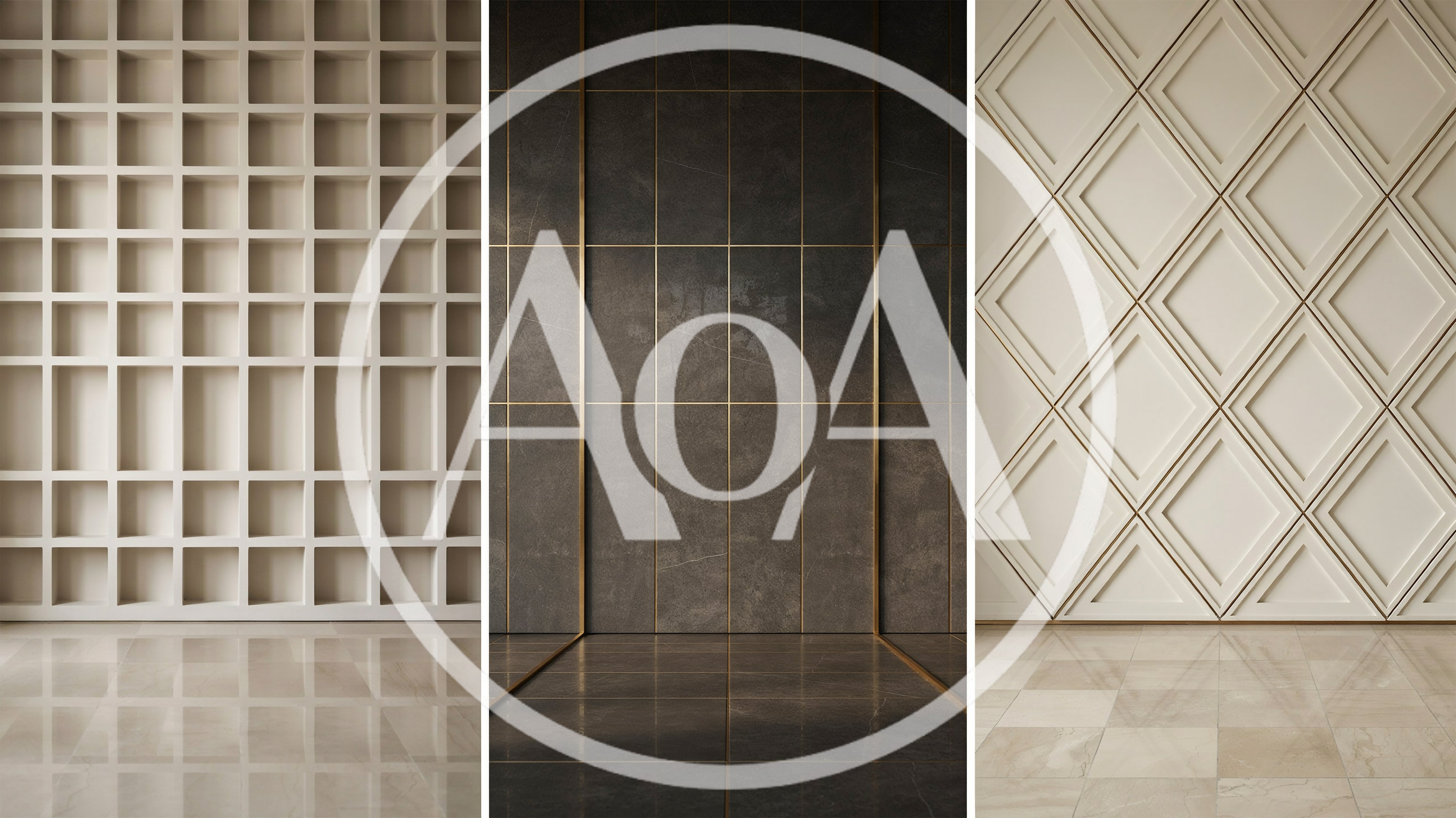 Three Distinctive Modern Interior Wall Design Backgrounds