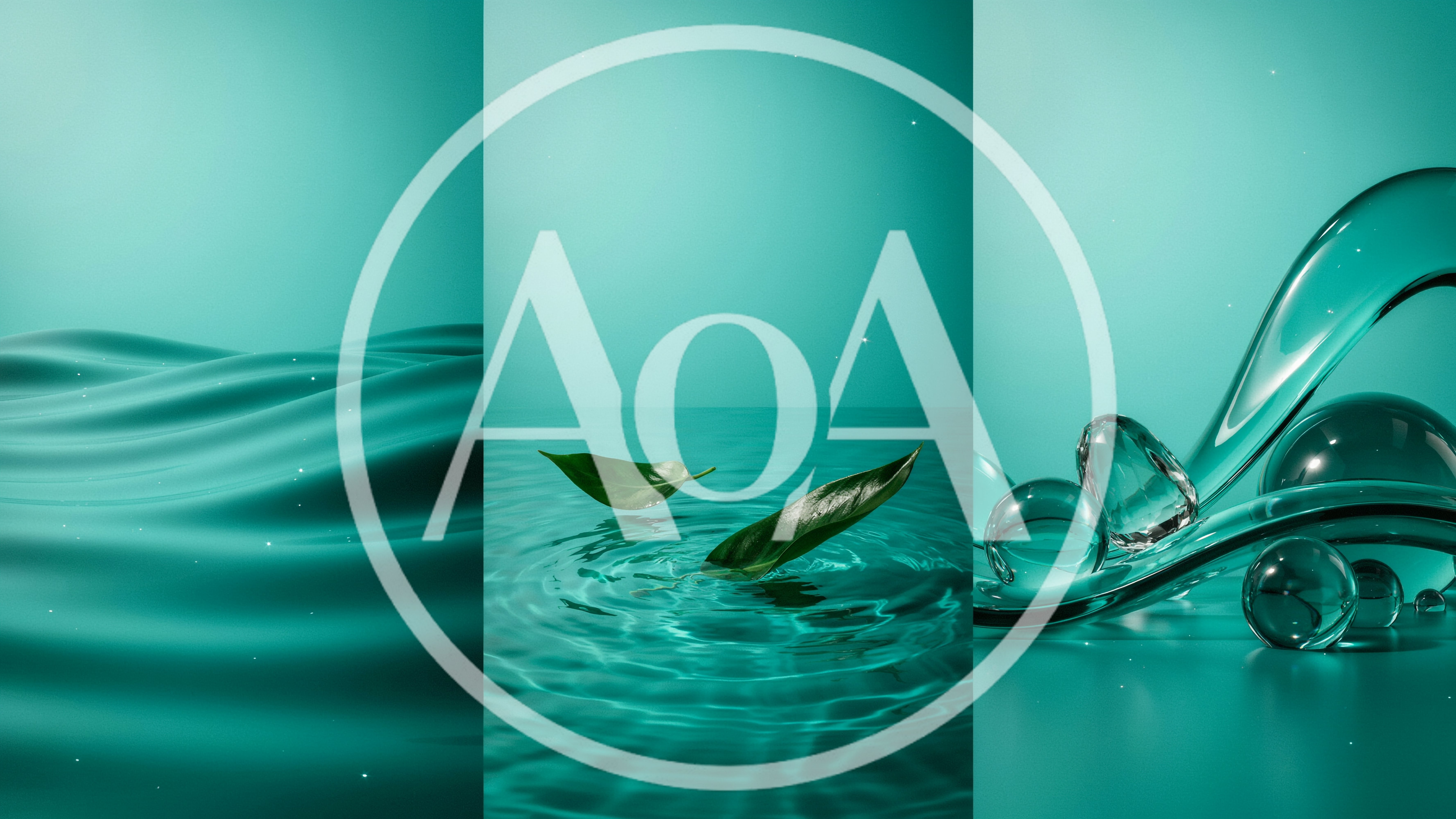 Abstract Teal Backgrounds With Water And Glass Elements