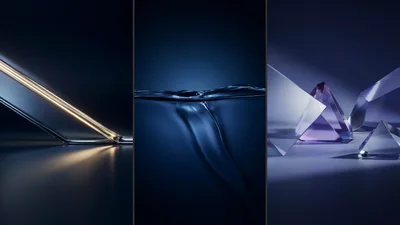 Abstract 3D Rendered Geometric Shapes And Liquid Surfaces