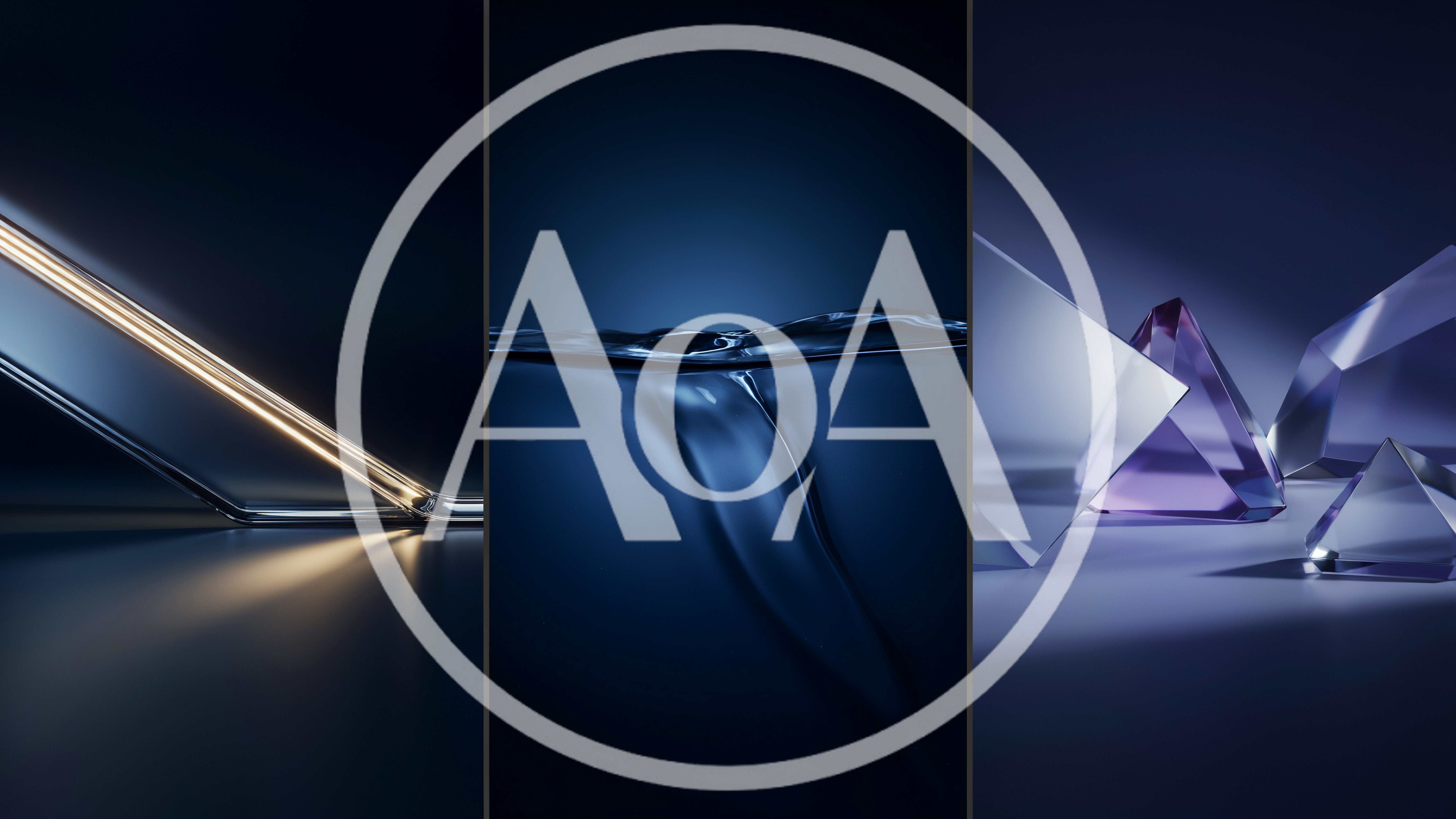Abstract 3D Rendered Geometric Shapes And Liquid Surfaces