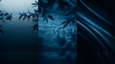 Abstract Blue Water Ripples And Light Reflections