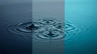 Multiple Water Droplets Creating Concentric Ripples