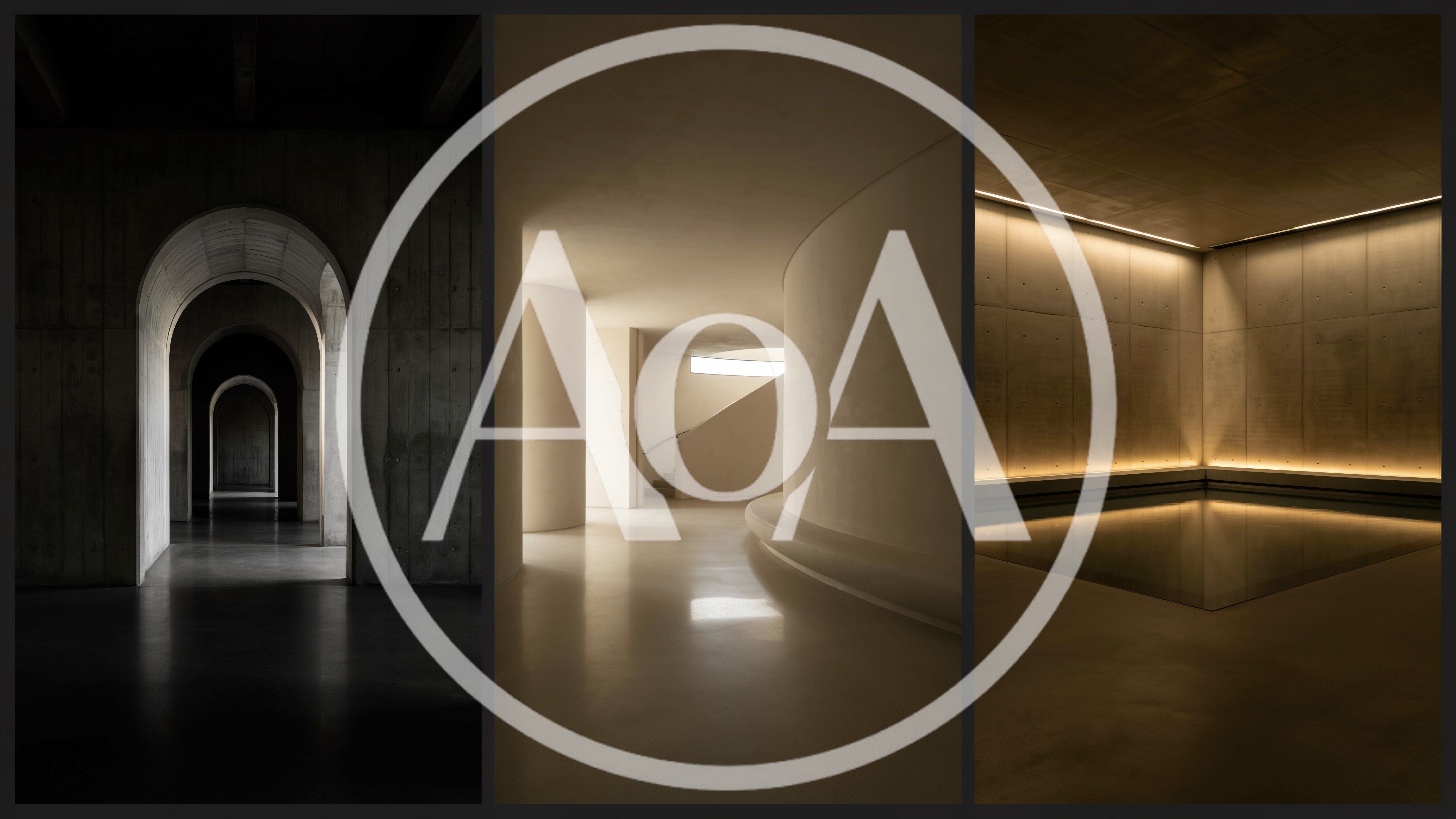 Minimalist Architectural Interior Design Triptych