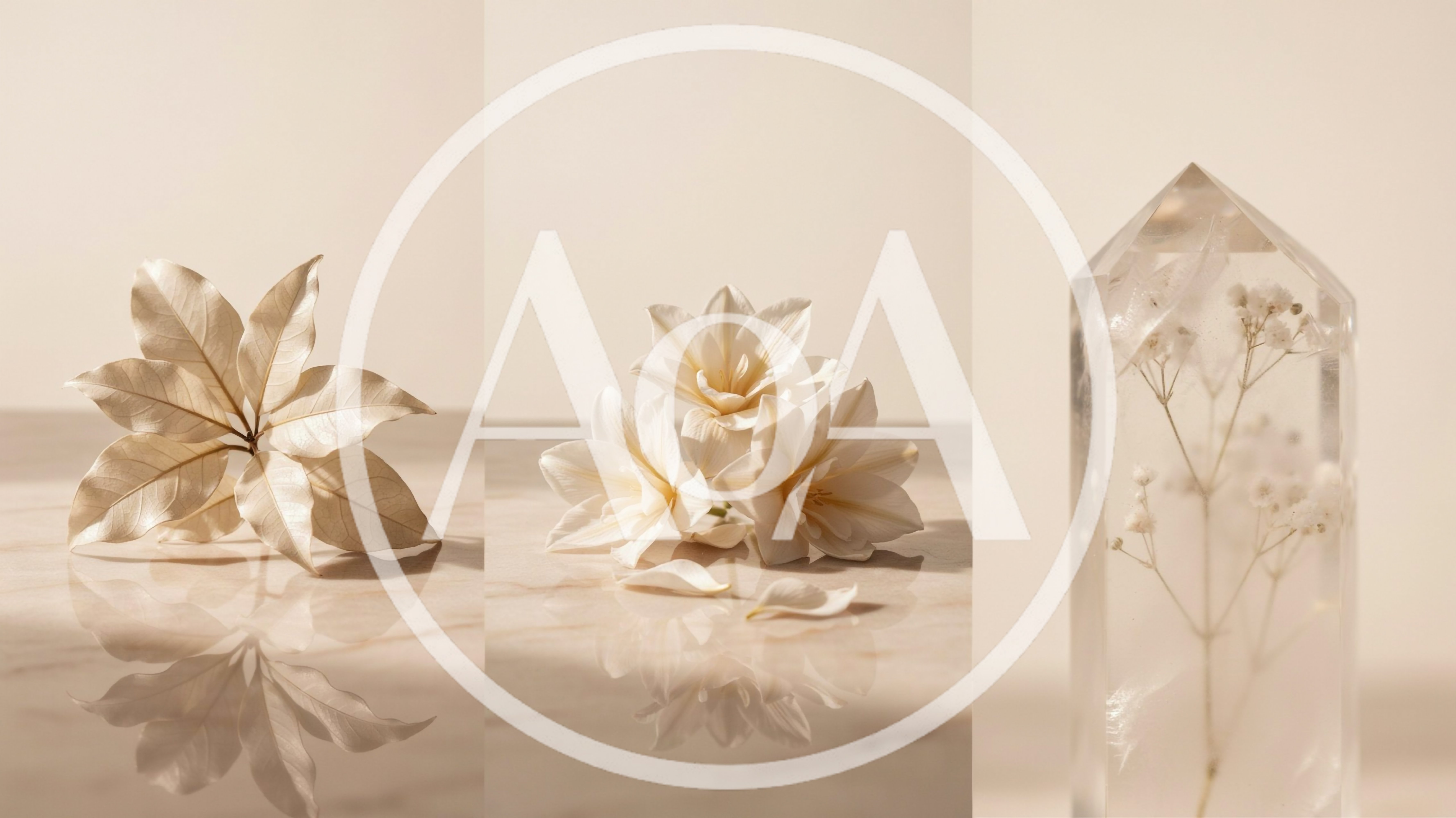 Minimalist Still Life With Flowers And Crystal