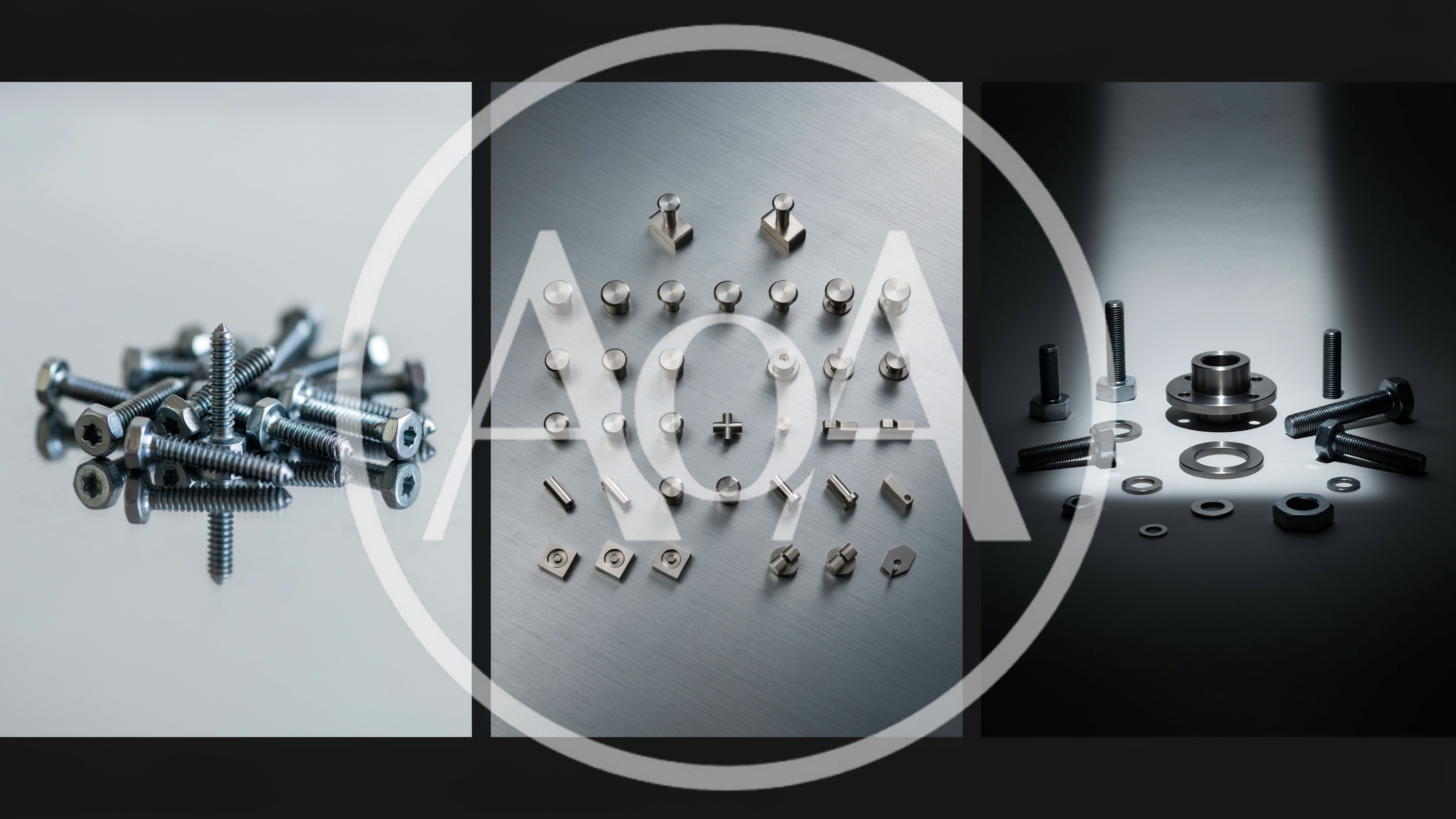 Collection of Industrial Metal Fasteners and Hardware Components
