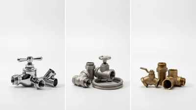Assorted Plumbing Valves and Metal Pipe Fittings