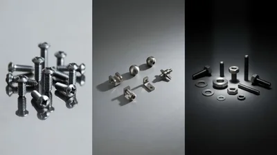 Assorted Industrial Metal Fasteners and Hardware Components