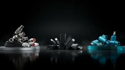 Assorted Electronic Adapters and Cables on Display