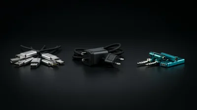Assorted Electronic Cables Adapters and Power Charger