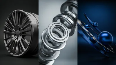 Abstract Industrial Engineering And Mechanical Components Montage