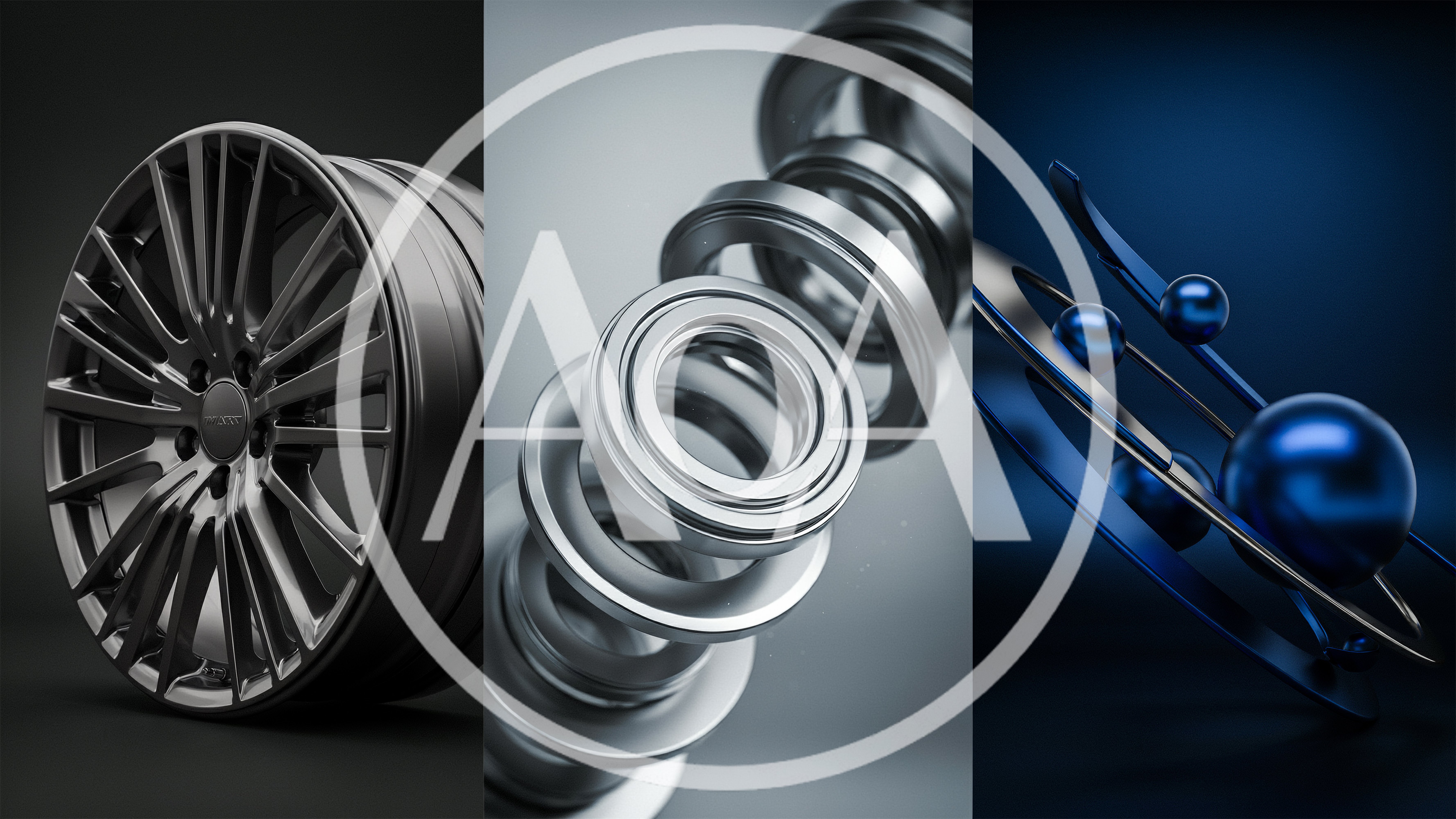 Abstract Industrial Engineering And Mechanical Components Montage