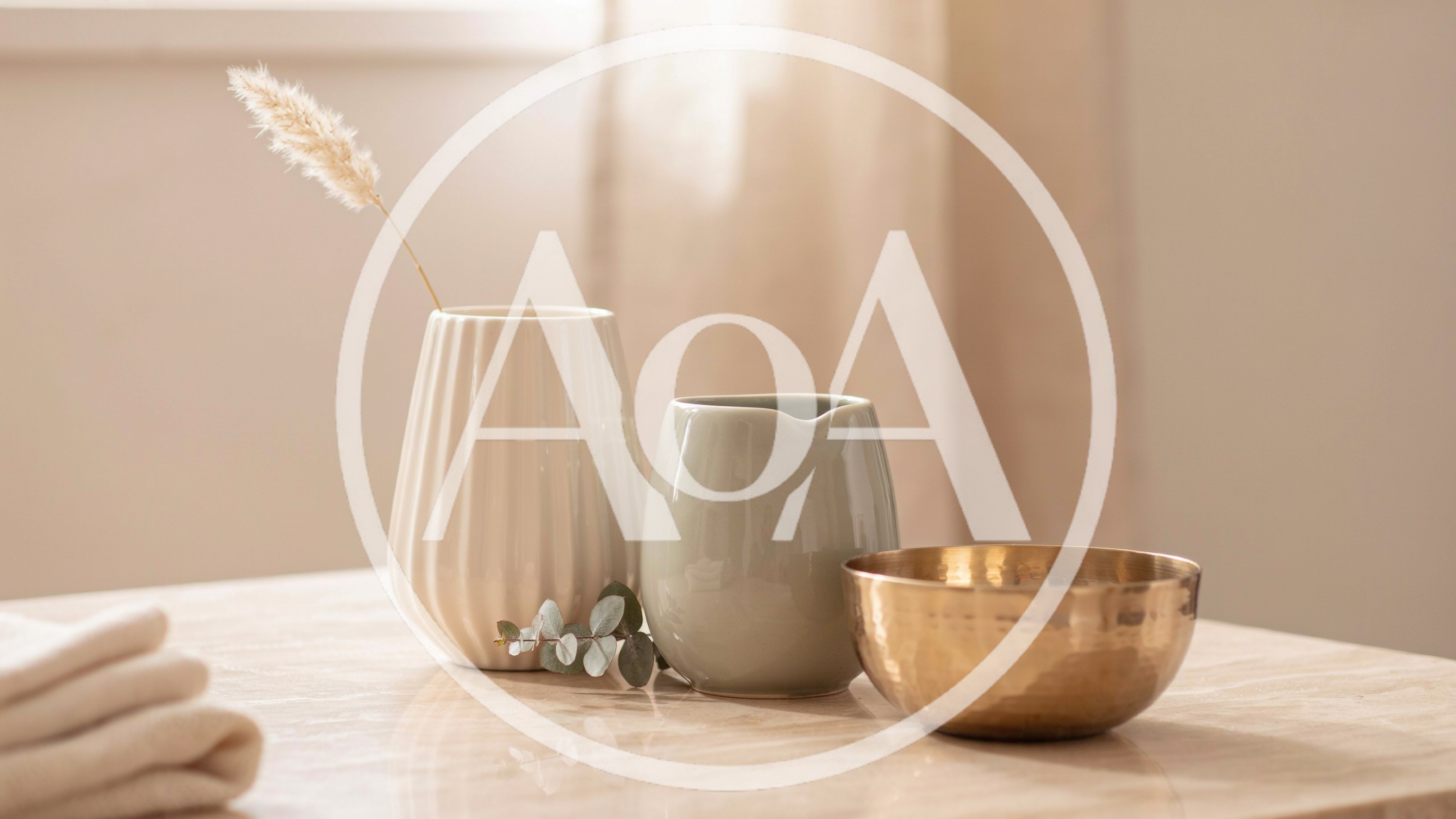 Minimalist Still Life With Vases And Brass Bowl
