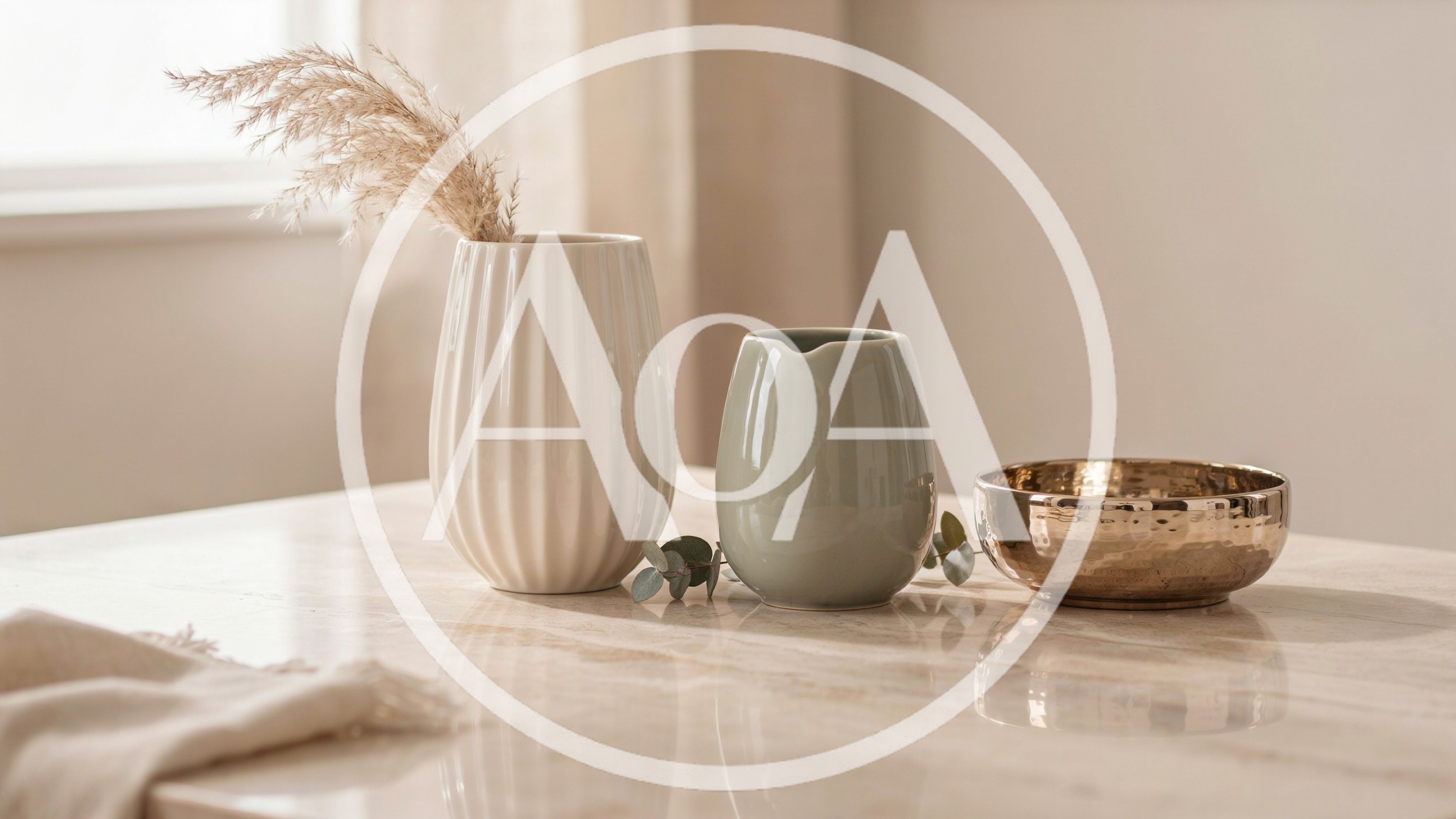 Minimalist Tabletop Decor With Vases And Bowl