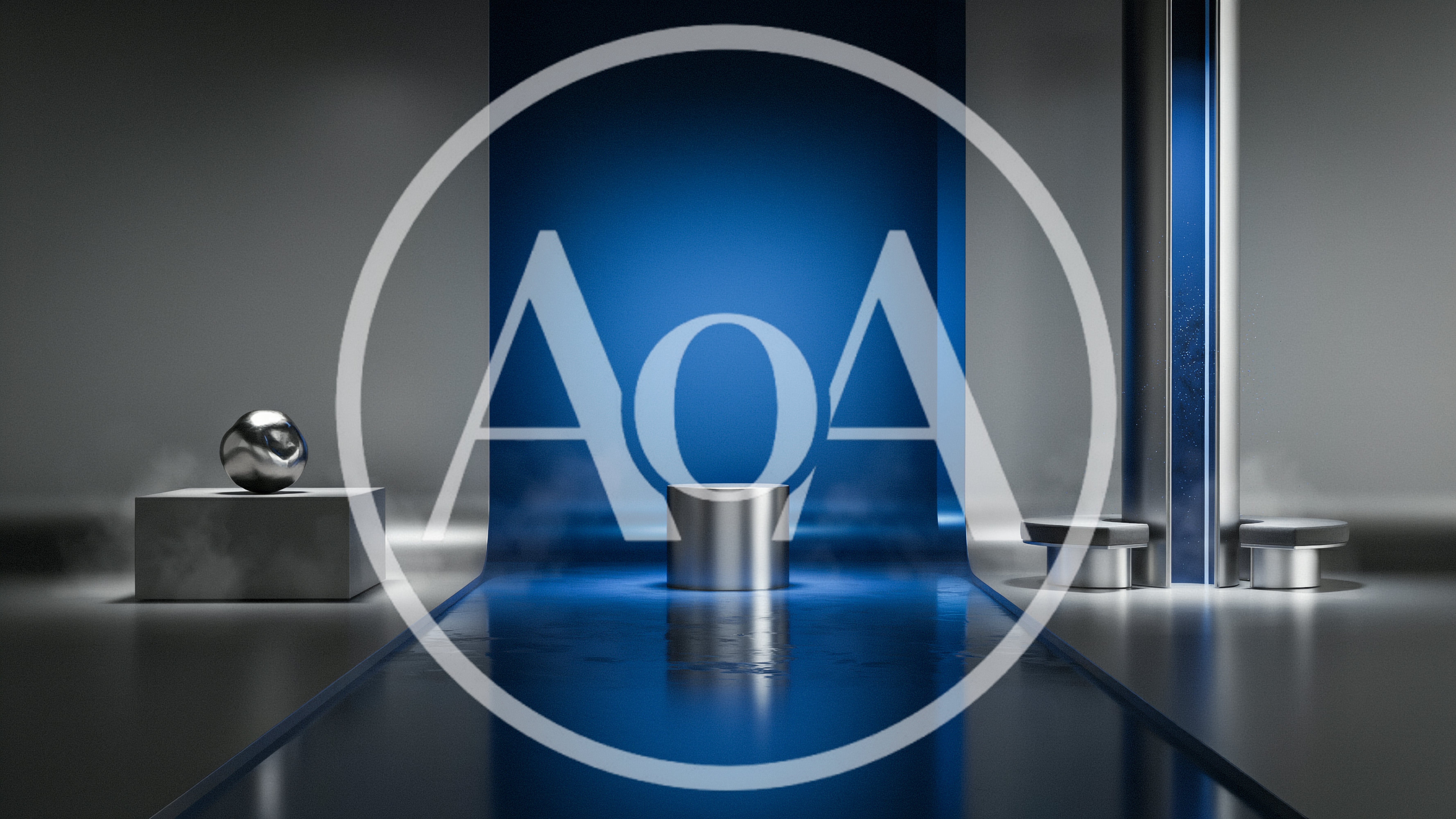 Minimalist Product Display Stage With Metallic Elements