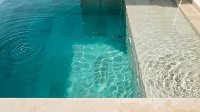 Clear Blue Water In A Modern Swimming Pool