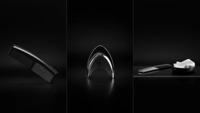 Minimalist Metal Hair Comb Product Photography