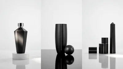 Minimalist Black Cosmetic Product Packaging Set