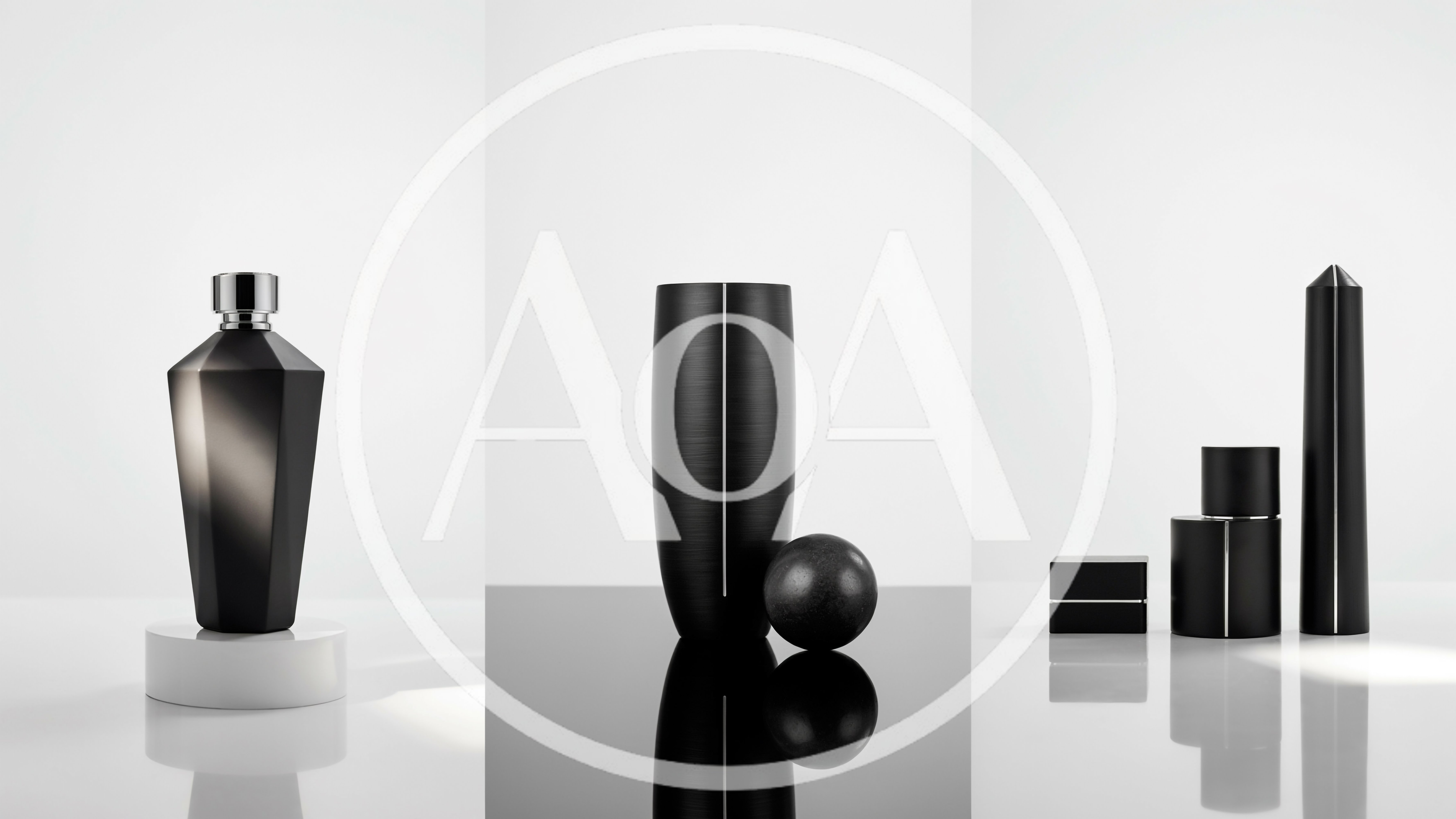 Minimalist Black Cosmetic Product Packaging Set