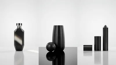 Minimalist Black Luxury Cosmetic Packaging Set