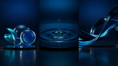 Abstract Blue 3D Rendered Product Display Backgrounds
