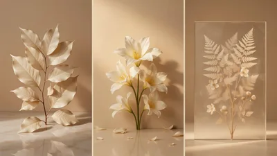 Minimalist Botanical Still Life Triptych