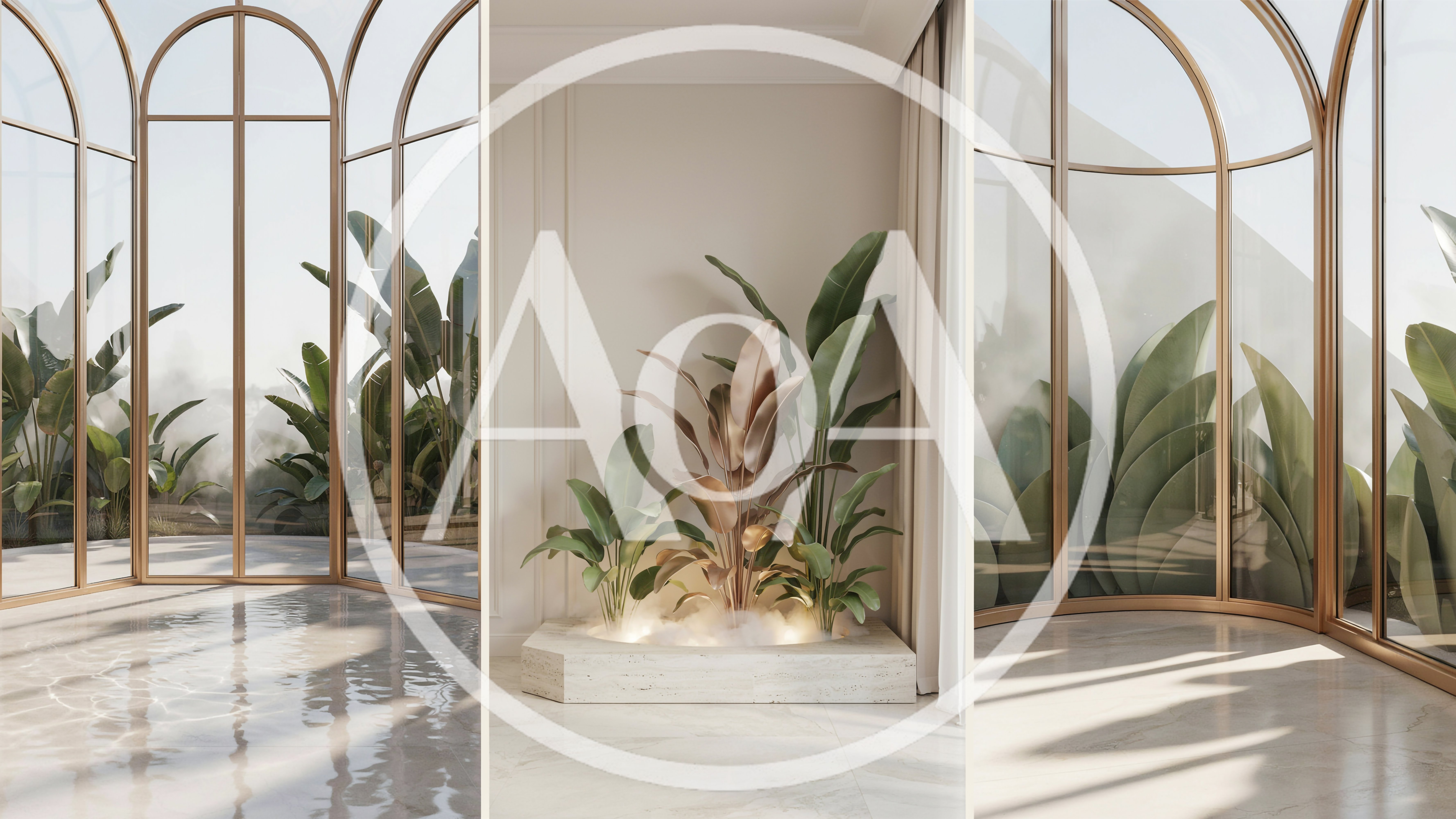 Modern Minimalist Interior With Indoor Tropical Garden