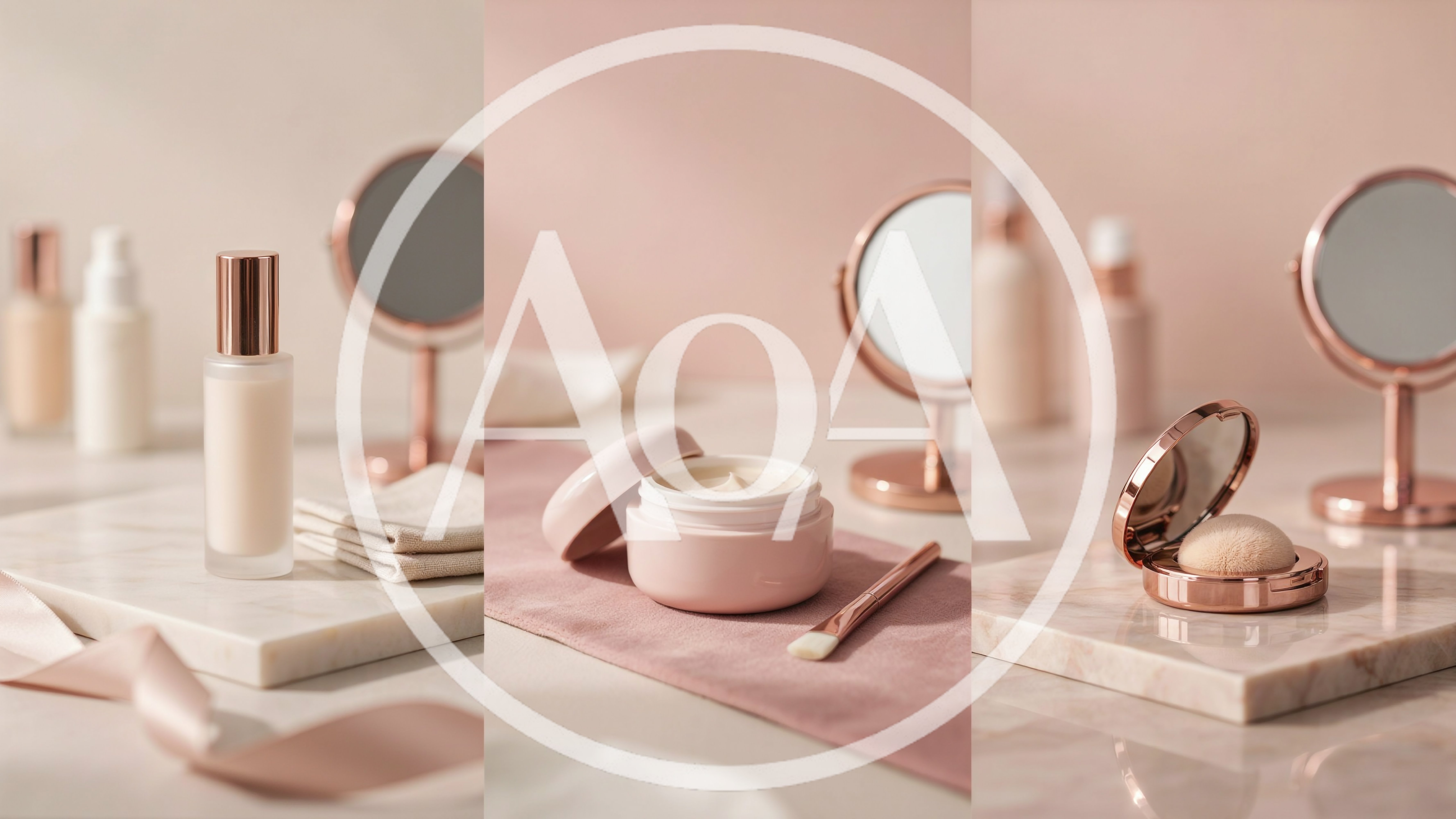 Luxury Skincare Products Displayed on Marble Surfaces