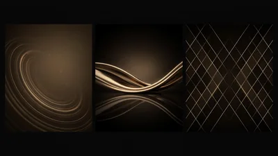 Abstract Gold And Black Luxury Background Set