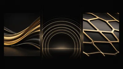 Abstract Gold And Black Geometric Motion Backgrounds