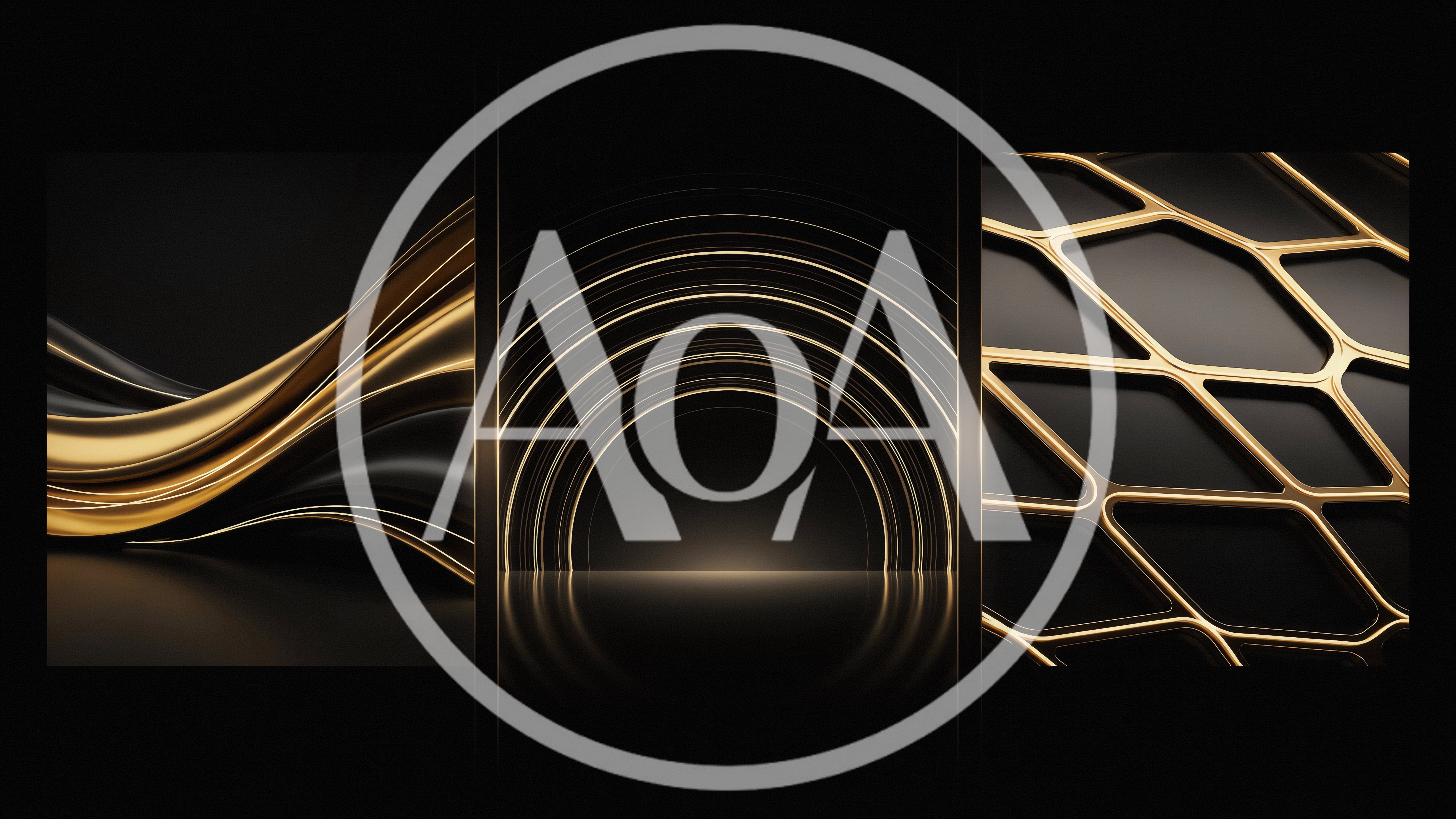 Abstract Gold And Black Geometric Motion Backgrounds