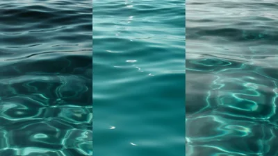 Abstract Rippling Turquoise Ocean Water Surface