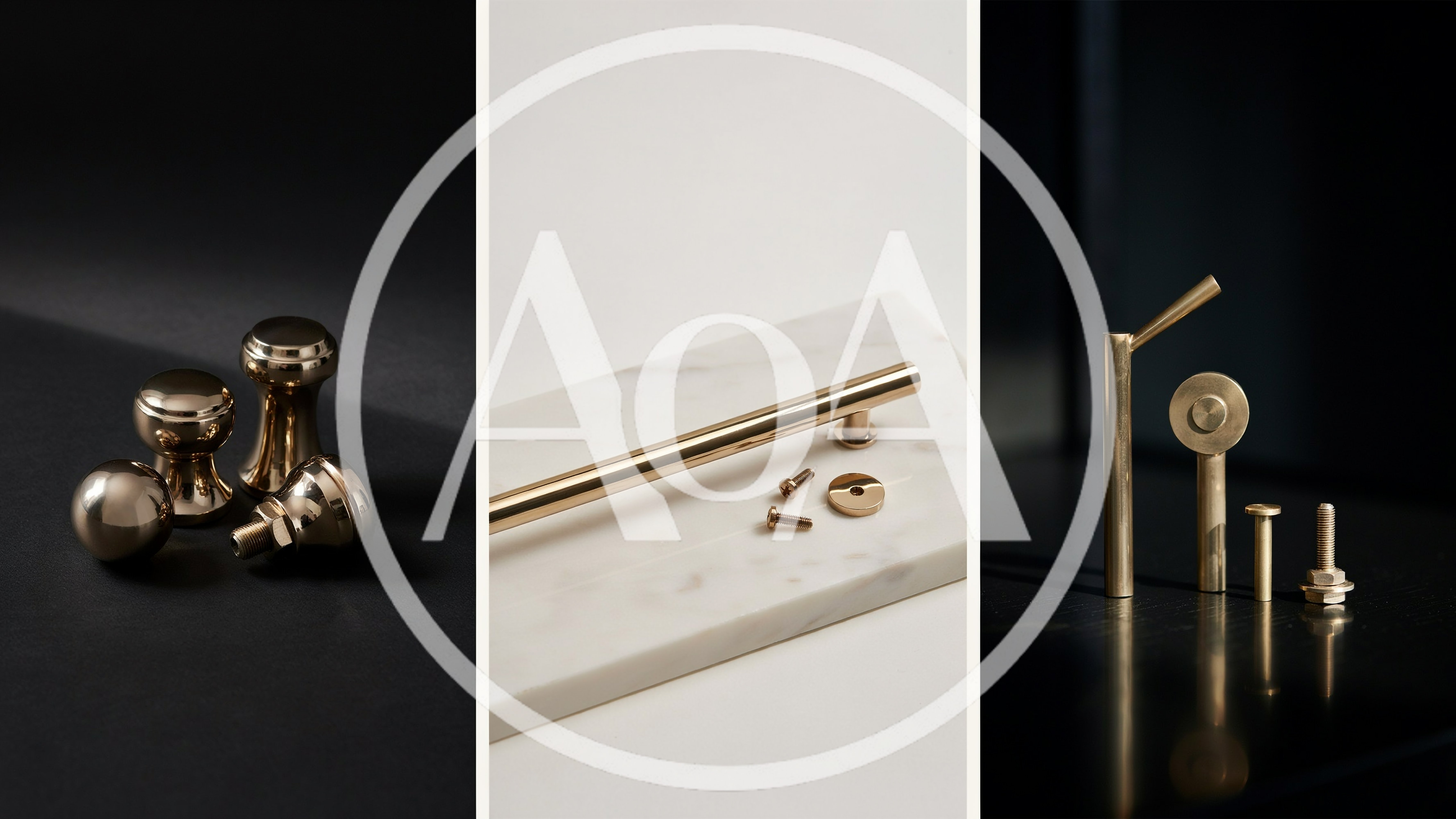 Collection Of Modern Brass Cabinet Hardware And Fixtures