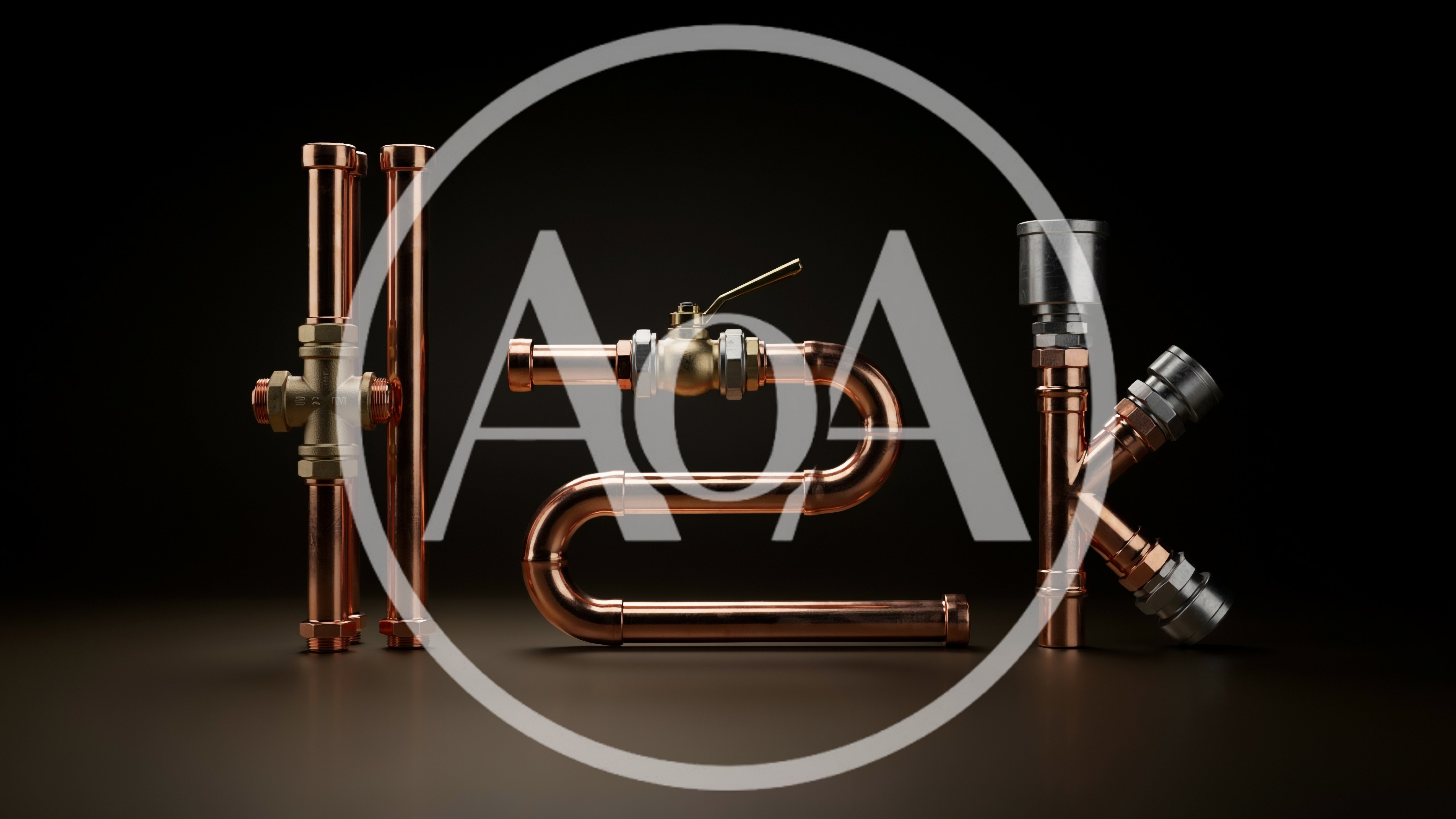 Copper Pipe Typography Spelling H2K