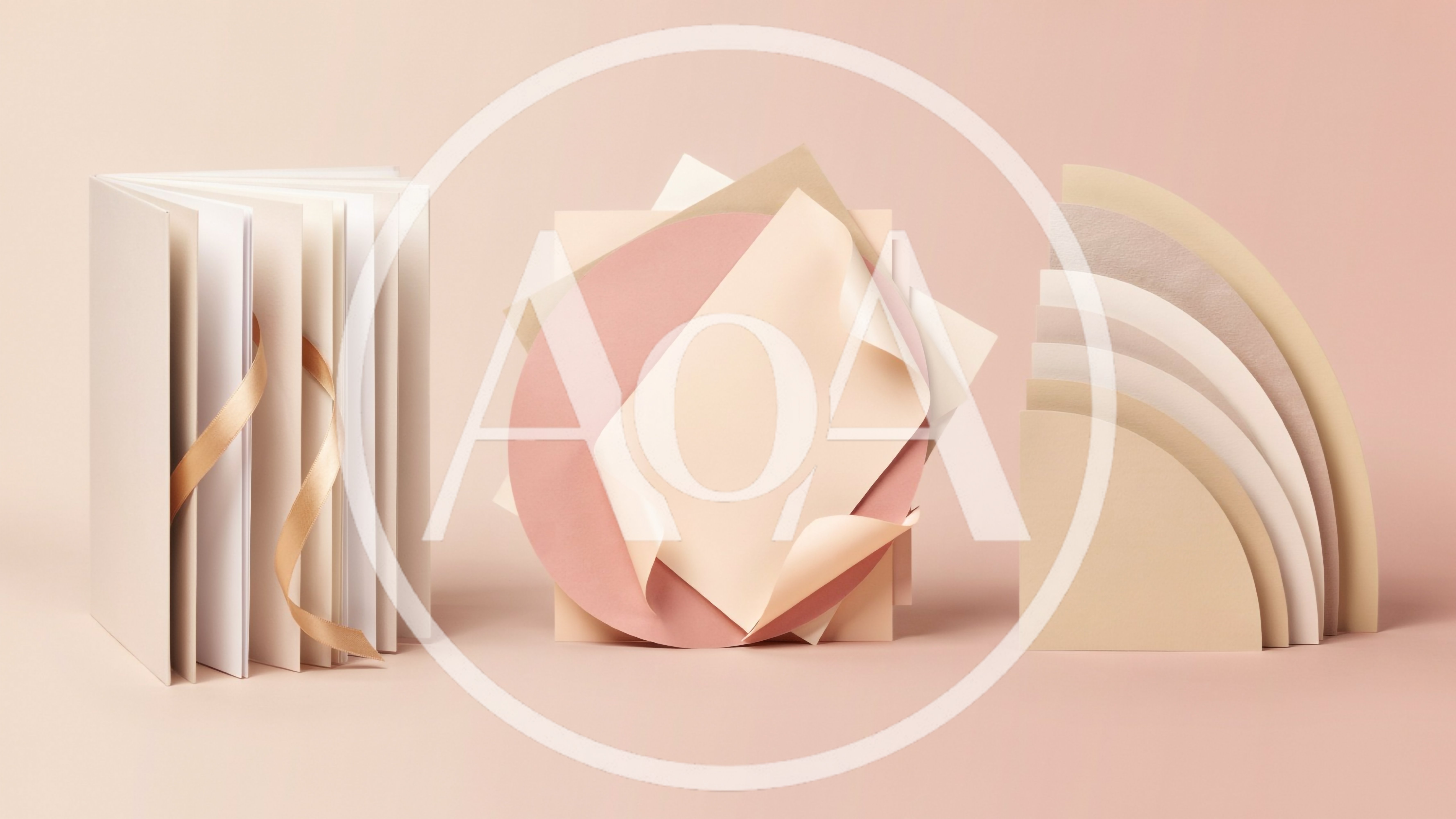 Minimalist Paper Art Composition With Book And Shapes