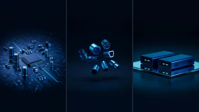 Three Panel Composite Of Advanced Electronic Components